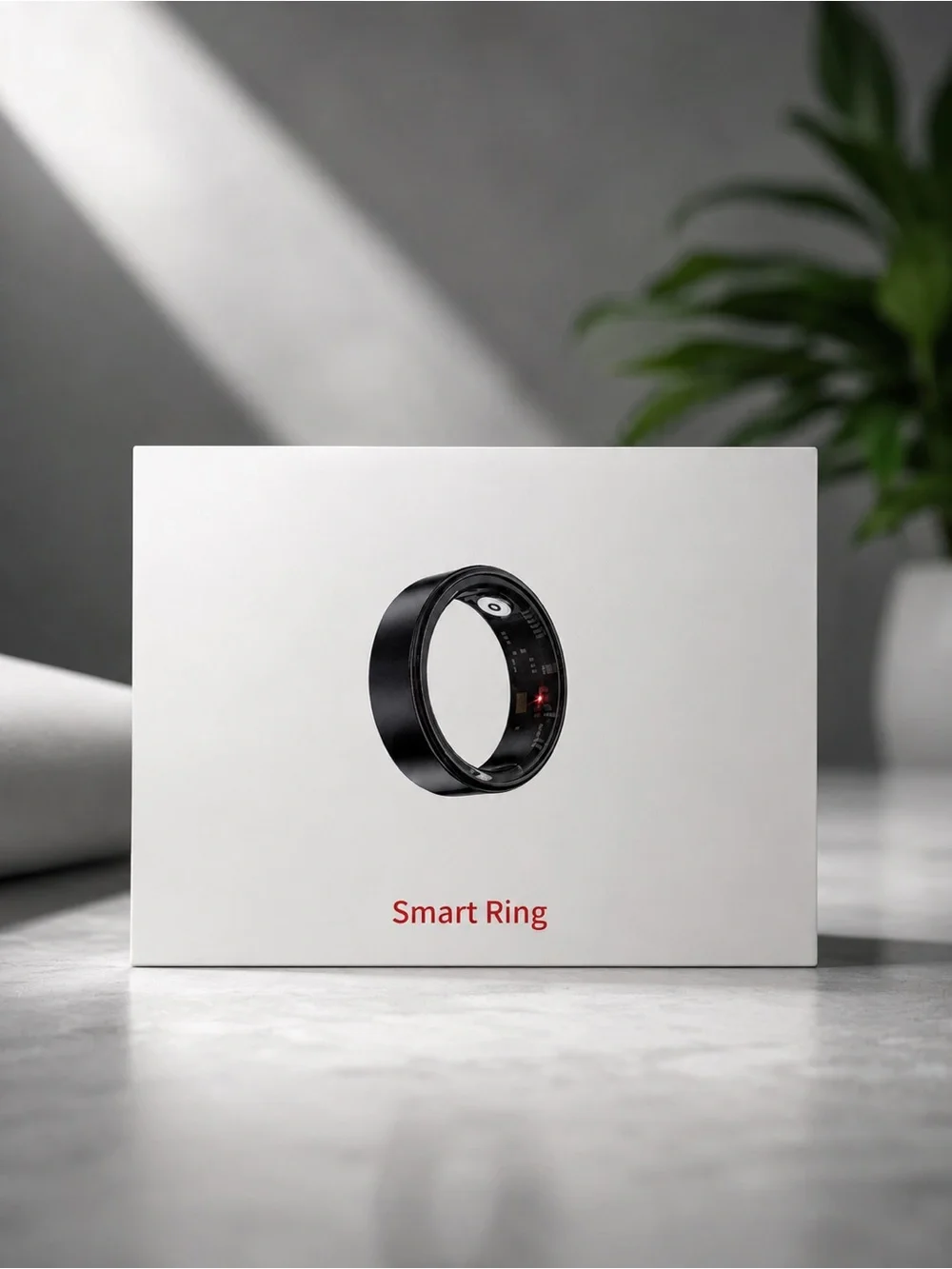 Smart Ring Wearable in Black - Advanced Health & Notification Tracker